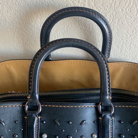 Coach 1941 Dakotah Prairie Rivet Studded Glovetanned Leather Satchel - Picture 4 of 16